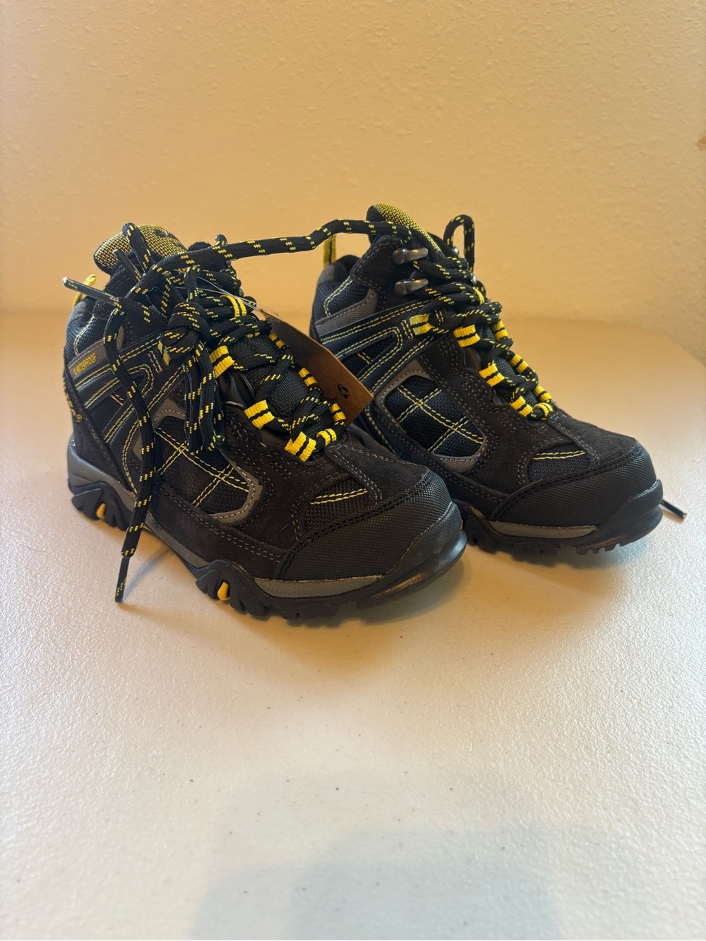 Hi-Tec Kids Black and Yellow Hiking Boots